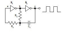 低精度の無安定マルチバイブレーター回路図
